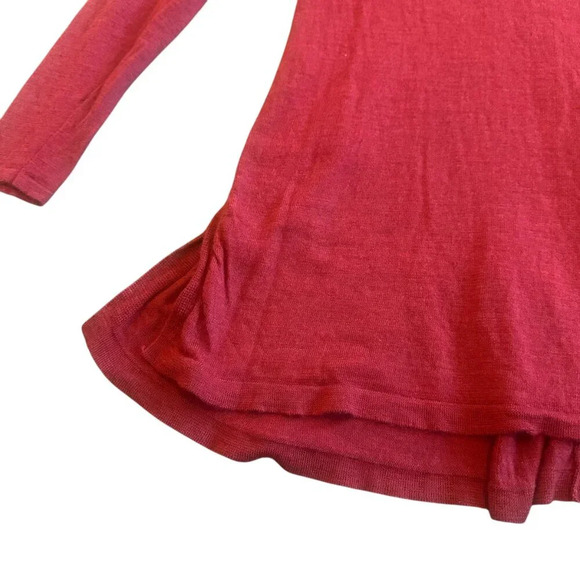 Eileen Fisher Red Orange Pullover Sweater Long Length Merino Wool Size XS Womens - Picture 4 of 11